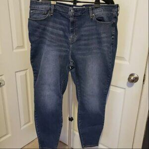 Signature Levis Jeans Womens 22S Short Mid Rise Skinny Stretch 39x26 Whiskering